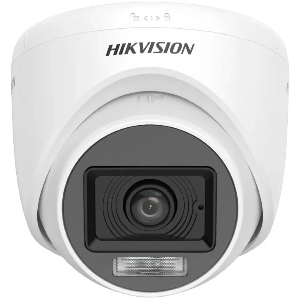 Hikvision DS-2CE76D0T-EXLPF 2MP Smart Hybrid Light Dome Camera – 2.8mm Lens, 1080p HD, 20m Night Vision, IP67